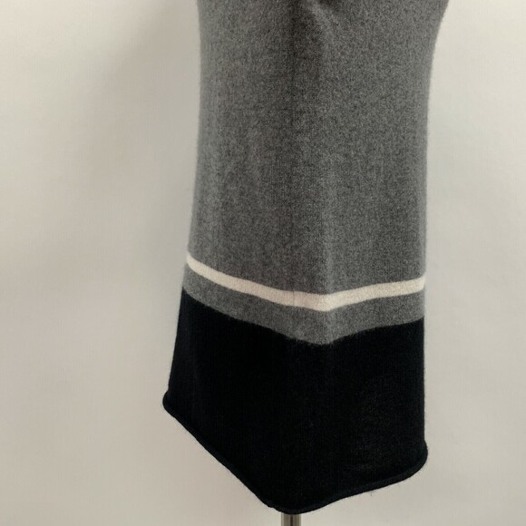 360 Cashmere Women's Sweater Medium Gray Black White 100% Cashmere Cowl Neck - Picture 6 of 11